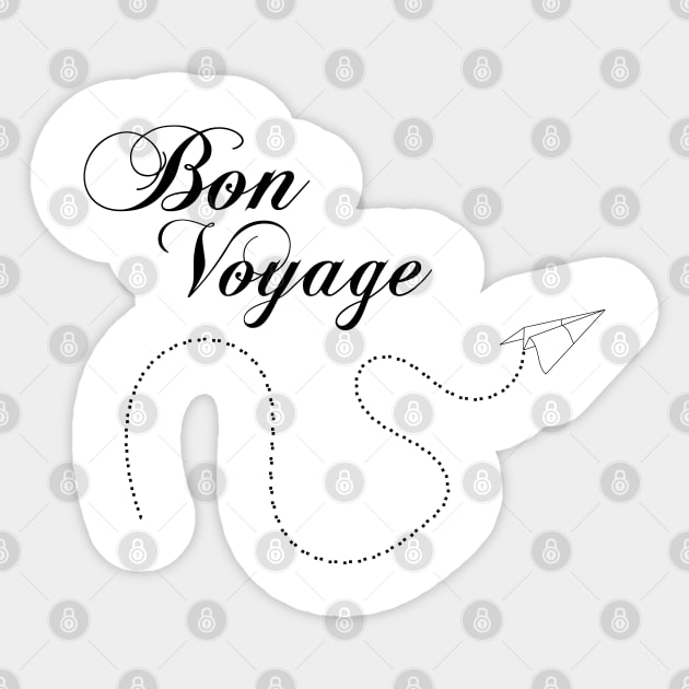 Travel - Bon Voyage - Cute and funny Paper Plane Traveler Gift Sticker by Shirtbubble